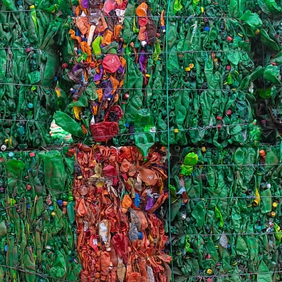 Compressed plastic waste